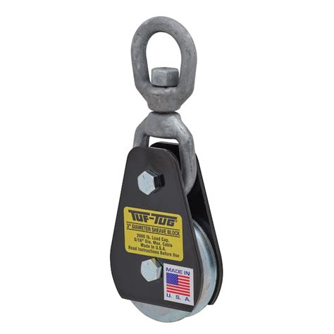 Tuf Tug 3 In Wire Rope Block Swivel Eye Mount 2000 Lb Capacity In The Pulleys Department At
