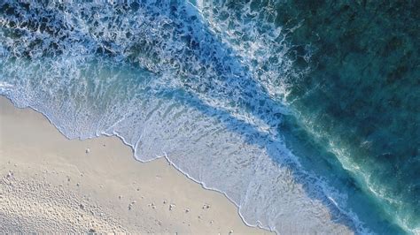Download Wallpaper 2560x1440 Ocean Aerial View Surf