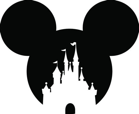 Disney Castle And Mickey Mouse Head Svg And Png For Cricut And Etsy
