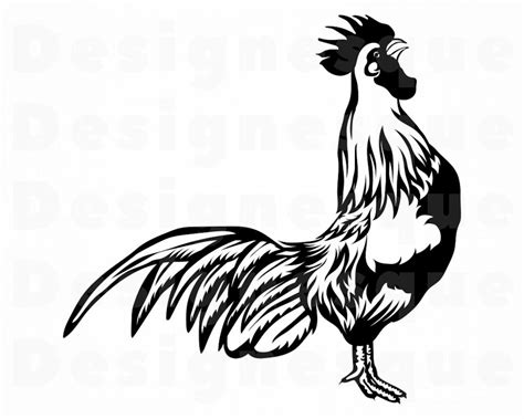 Crowing Rooster SVG Rooster Svg Farm Svg Rooster Clipart | Etsy