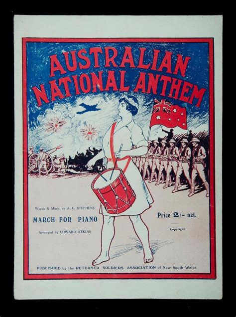Australian National Anthem For Wwi Ephemera Militaria And Weapons