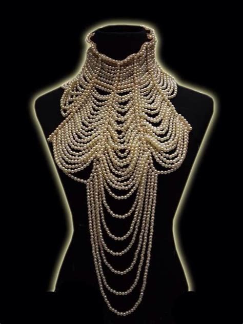 Pearl Necklace Costume Jewlery Burlesque Pearls