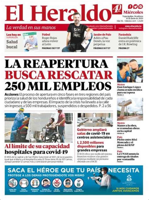 Periódico El Heraldo Honduras Periódicos De Honduras Edición De