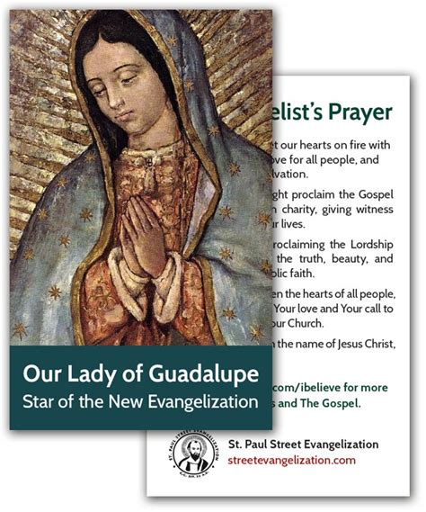 Holy Cards Our Lady Of Guadalupe 50 Pack St Paul Street