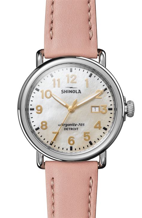 Shinola Runwell Leather Strap Watch Editorialist