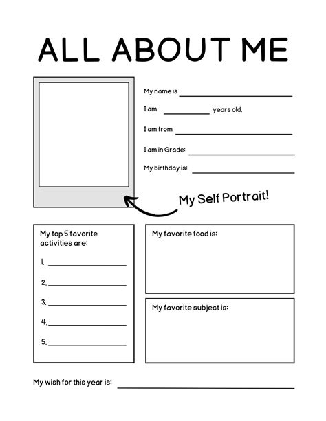 All About Me Printable Activities Templates Printable Free