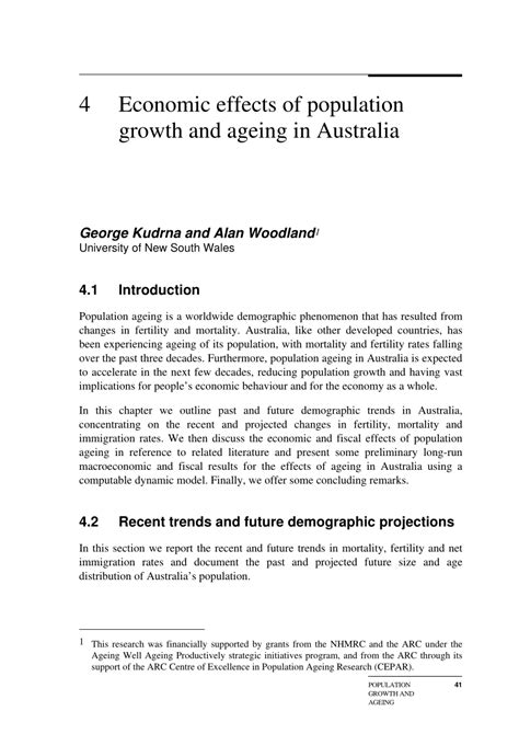 Pdf Economic Effects Of Population Growth And Ageing In Australia