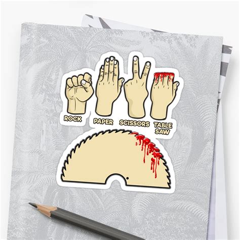 Carpenter Saw Fingers Sticker By 4tomic Redbubble