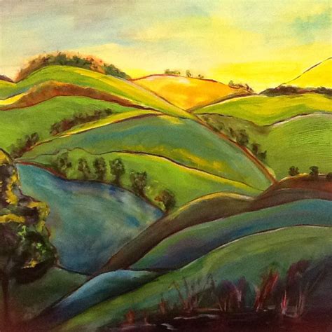 Rolling Hills Painting Art Rolling Hills