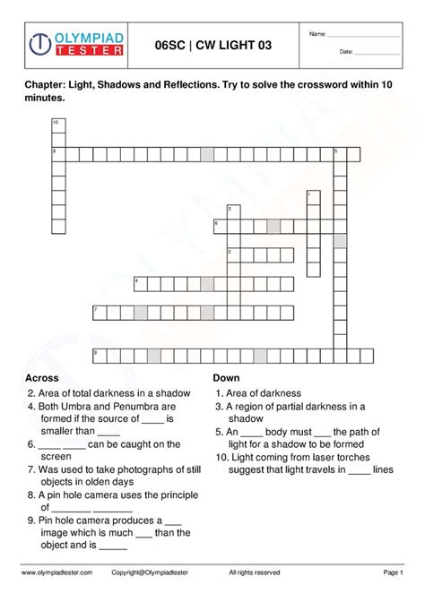 We did not find results for: Grade 6 Science | Crossword puzzles | Light, Shadows and ...