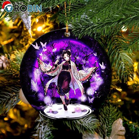 Shinobu Demon Slayer Moonlight Christmas Ornament Robinplacefabrics