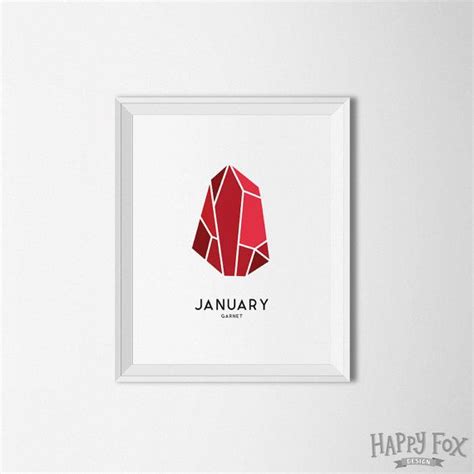 Garnet January Birthstone Gemstone Printable By Happyfoxdesign C Tattoo
