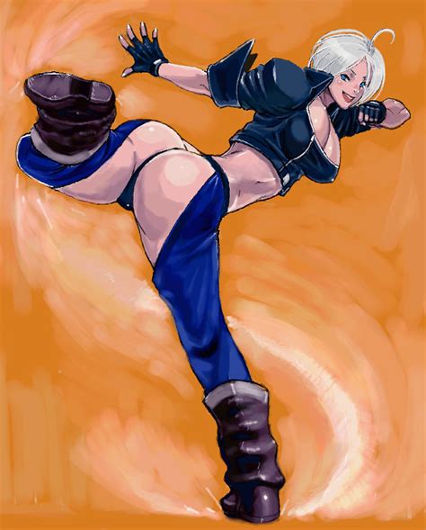 Sochie Angel Kof The King Of Fighters 1girl Ass Smile Solo