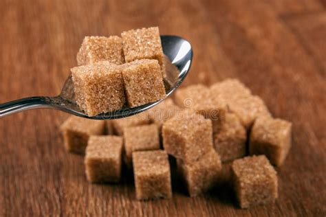 Tablespoon With Cubes Of Brown Sugar Stock Photo Image Of Solid