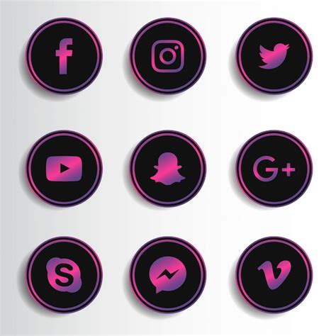 Premium Vector Social Media Icon Pack With Purple Color