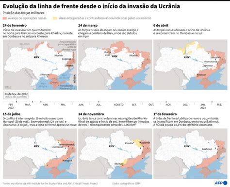 Um Ano De Guerra Na Ucrânia Confira Mapas Com A Evolução Da Linha De Frente Do Conflito Desde O