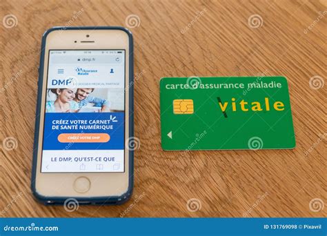 French Health Insurance Card Lying On A Working Care Sheet Next To