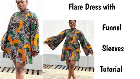 How To Make An A Line Flare Dress With Long Funnel Sleeves YouTube