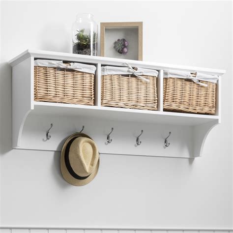 Fyfield Coat Rack With Shelf And Storage Baskets White Laura James