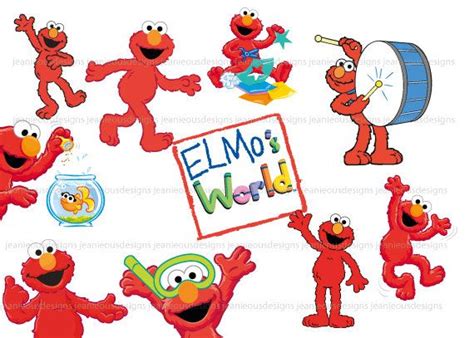 Sesame Street Elmo Clip Art By Jeanieousdesigns On Etsy Elmo Elmo