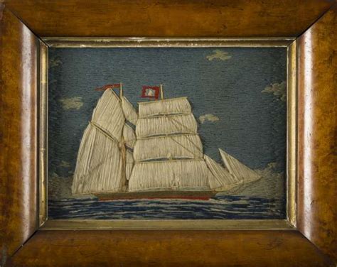 Woolwork Of A Schooner Brig With A Red Hull Pennant And House Flag
