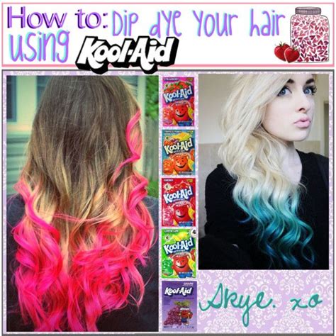 You could even use waxed paper if you wanted, and of course the stuff you buy at a beauty supply store will work too, although it may be more expensive. How to: Dip Dye your hair using Kool Aid! - Polyvore ...