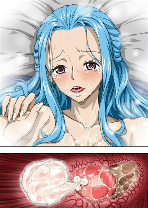 Nel Zel Formula Nefertari Vivi One Piece Highres Boy Girl Blue Hair Breasts Censored
