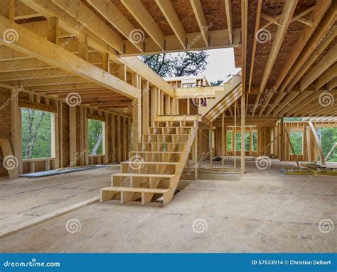 New House Interior Construction Stock Photo Image Of Framing House