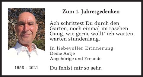 Traueranzeigen Von Zum Jahresgedenken Augsburger Allgemeine Zeitung
