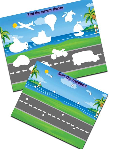 Land Air Water Transportation Matching Busy Book Printable Etsy