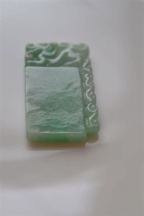 Qing Dynasty Gem Tablet Jadeite With Quillin Circa 1890 China From
