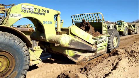 Terex Ts 24b Scrapers In Action Amazing Power Huge Grading Project