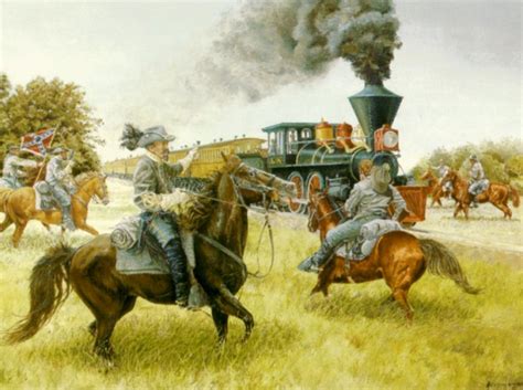 1862 Morgans Raid Attacking The Landn Rr Near Cave City Kentucky