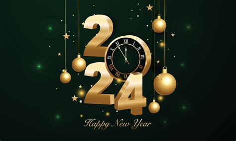 2024 Happy New Year Background Design Greeting Card Banner Poster