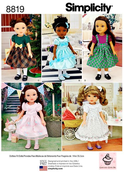 sewing pattern 14 inch doll clothes pattern 14 inch doll dresses pattern simplicity sewing