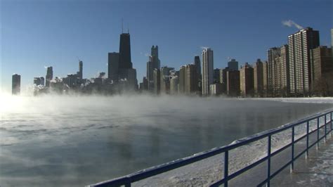 Steam Rises Off Lake Michigan In Chicago On 2nd Day Of Record Breaking