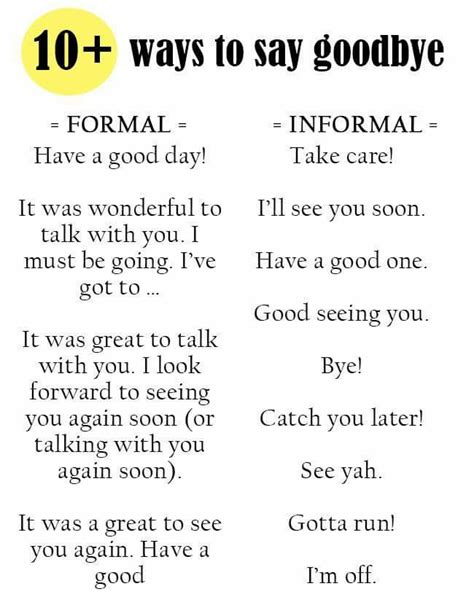 10 Formal And Informal Ways To Say Goodbye