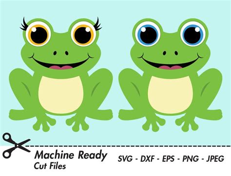Cute Frog Svg Cut Files Png Frog Clipart Frogs Clip Art Etsy