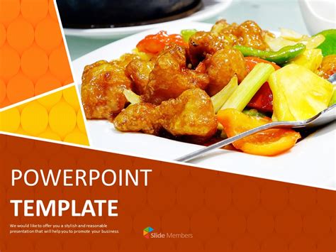 Free Powerpoint Template Fried Pork In Chinese Restarant
