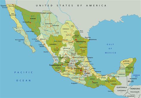 Mapa De Mexico Y Ciudades