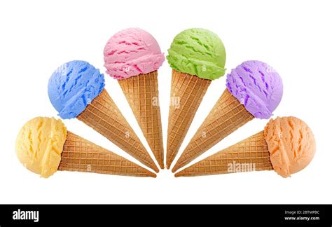 Ice Cream Cones White Background Cut Out Stock Images Pictures Alamy