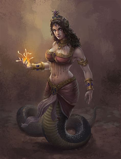 ArtStation Snake Women Atanu Bhuiya Fantasy Art Women Snake Girl
