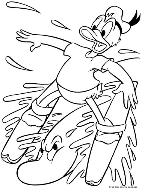 Printable Donald Duck And Shark Coloring Book For Kids
