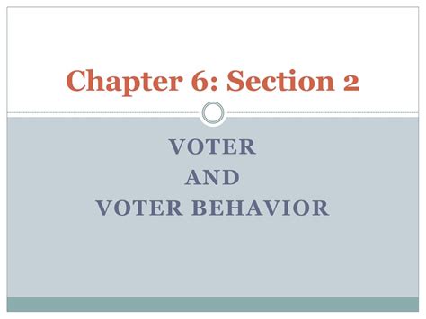 Chapter 6 Voters And Voter Behavior Ppt Download