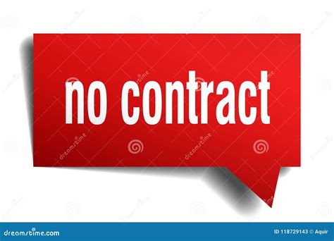 No Contract Red 3d Speech Bubble Stock Vector Illustration Of Seal