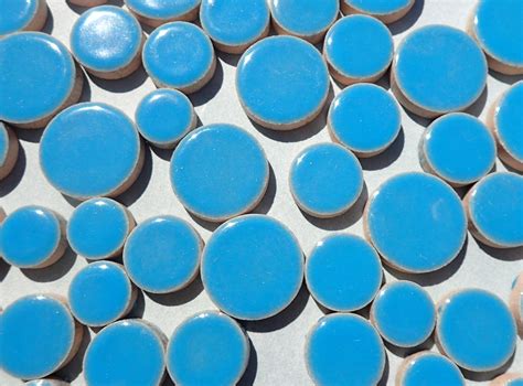 Mediterranean Blue Circles Mosaic Tiles 50g Ceramic In Mix Etsy