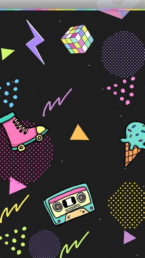 Tumblr fire flame fondo wallpaper aesthetic aesthetic aesthetic fire flame fondo. 80's Wallpaper: roller skate, cube, cassette tape, neon ...