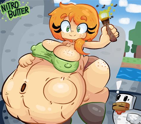 Rule 34 1girls Alex Minecraft Belly Bulge Belly Grab Breasts Busty Chicken Digestion Fatal