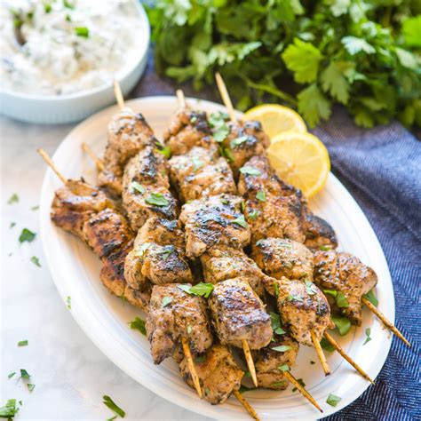 Easy Greek Style Pork Souvlaki Skewers The Busy Baker