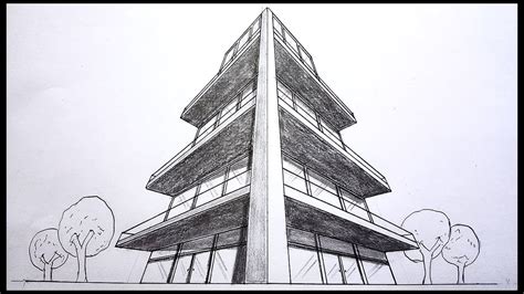 Drawing In 3 Point Perspective Look Up View Timelapse